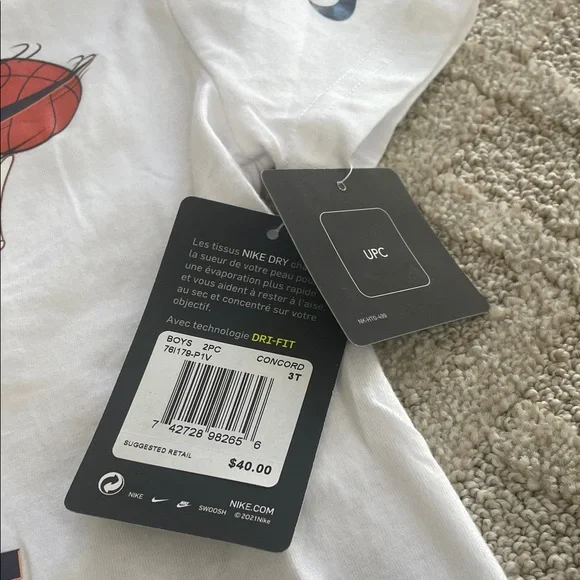 Nike White Tune Squad Tee with Royal Purple Mesh Shorts - Picture 9 of 9